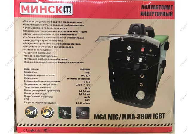 Фото 21 - Полуавтомат инверторный сварочный Минск МGA MIG/MMA-380N IGBT (3 в 1, 380 Ампер)