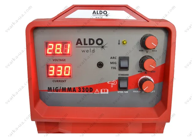 Фото 5 - Зварювальний інверторний напівавтомат ALDO MIG/MMA/TIG - 330D (зварювальний дріт 5,0-15,0кг)
