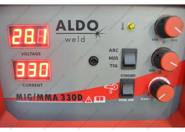 Фото 6 - Зварювальний інверторний напівавтомат ALDO MIG/MMA/TIG - 330D (зварювальний дріт 5,0-15,0кг)