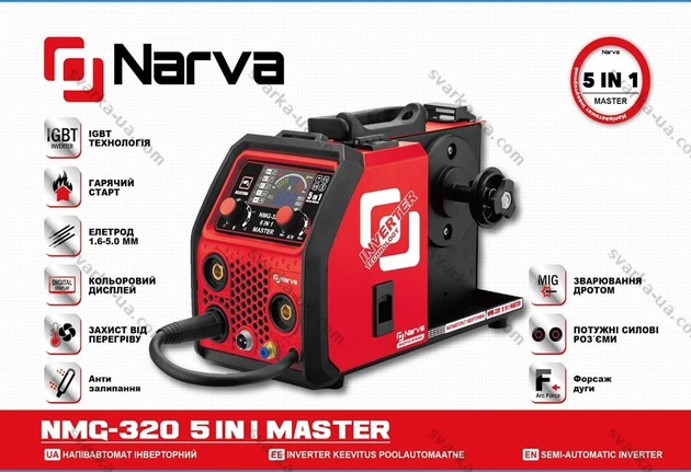 Фото 3 - Напівавтомат інверторний NARVA NMG-320 5 IN 1 MASTER