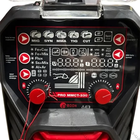 Фото 3 - Зварювальний напівавтомат Edon PRO MMCT-330 (MIG/MMA/TIG/CUT) 4-в-1