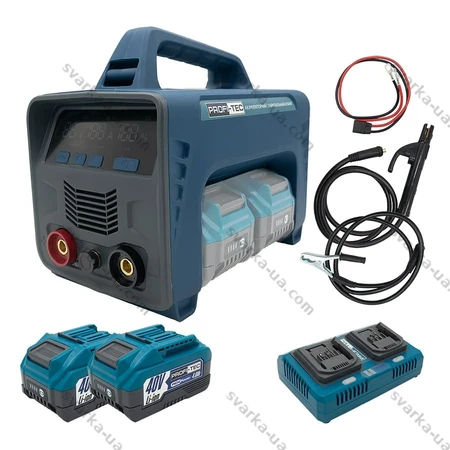 Фото 2 - Акумуляторний зварювальний апарат PROFI-TEC PCWM12040PP, 80V (2×PT4040PP (4.0 Aч), двопортовий зарядний пристрій QBCD40/4PP dual quick