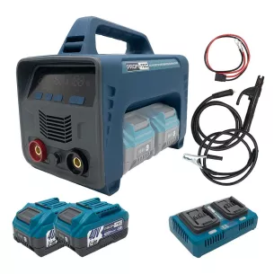 Акумуляторний зварювальний апарат PROFI-TEC PCWM12040PP, 80V (2×PT4040PP (4.0 Aч), двопортовий зарядний пристрій QBCD40/4PP dual quick