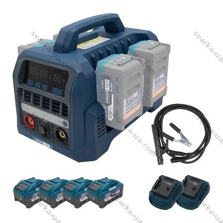 Фото 2 - Акумуляторний зварювальний апарат PROFI-TEC PCWM12080VX Max (4×PT2080VXmax (8.0 Aч), зарядний пристрій 2х QBCD20/4 quick