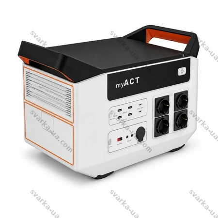 Фото 2 - Портативна зарядна станція myACT AP2002 Grey 2000 Вт, 1872 Вт*год LiFePO4, 230 В, Зарядна станція на 2 кВт