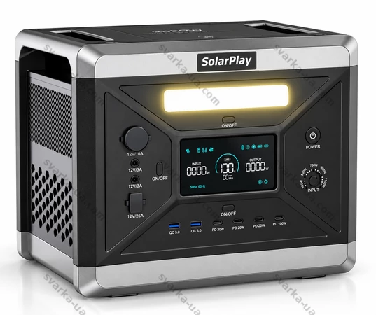 Фото 5 - Портативна зарядна станція SolarPlay Q2501 2400Вт 2160Вт·ч LiFePO4, ДБЖ UPS, для дому та котла
