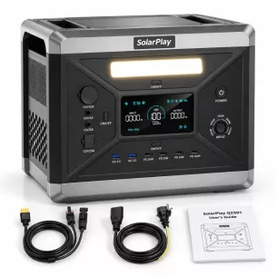 Портативна зарядна станція SolarPlay Q2501 2400Вт 2160Вт·ч LiFePO4, ДБЖ UPS, для дому та котла